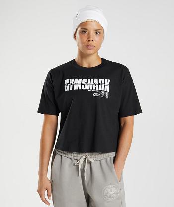 Przycięte Topy Damskie Gymshark Gs10 Year Midi Czarne | PL 2608VRW